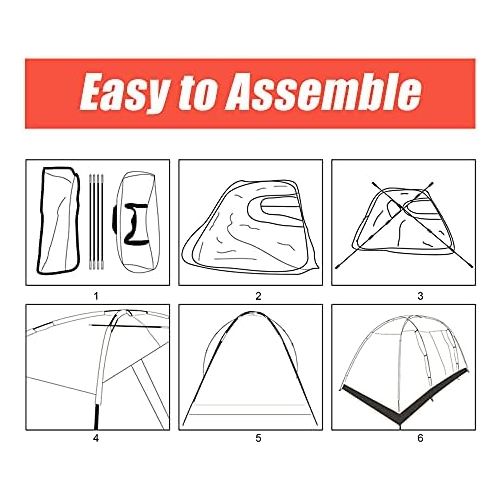  Livebest 8 Person Dome Tent Easy Set Up Family Camping Tent with Portable Bag for Hiking Traveling