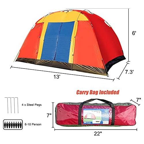  Livebest 8 Person Dome Tent Easy Set Up Family Camping Tent with Portable Bag for Hiking Traveling