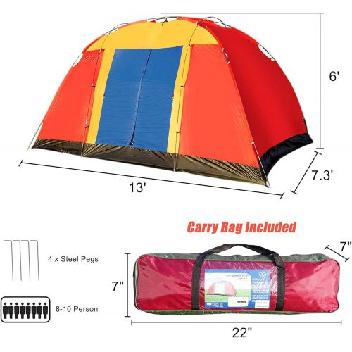  Livebest 8 Person Dome Tent Easy Set Up Family Camping Tent with Portable Bag for Hiking Traveling