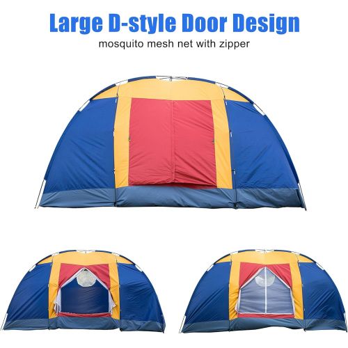  Livebest 8 Person Dome Tent Easy Set Up Family Camping Tent with Portable Bag for Hiking Traveling