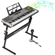 [아마존베스트]Livebest Electronic 61 Key Piano Keyboard Portable Digital Music Piano Instruments Starter with Microphone, Piano Stand, Music Rest and Power Supply for Kids and Adults