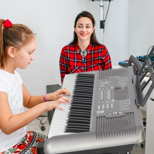  [아마존베스트]Livebest Electronic 61 Key Piano Keyboard Portable Digital Music Piano Instruments Starter with Microphone, Piano Stand, Music Rest and Power Supply for Kids and Adults