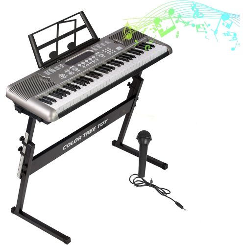  [아마존베스트]Livebest Electronic 61 Key Piano Keyboard Portable Digital Music Piano Instruments Starter with Microphone, Piano Stand, Music Rest and Power Supply for Kids and Adults