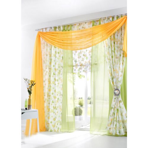  LivebyCare Multi Color Solid Pelmet Sheer Window Scarf Swag Voile Curtain Valance Panel for Play Room Saloon