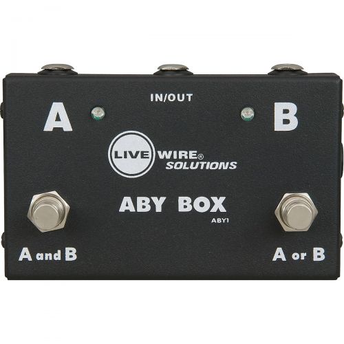  Livewire},description:The Live Wire ABY1 selectorcombiner footswitch has dozens of uses on stage and in the studio. You can plug 2 guitars into a single amp for convenient, on-sta