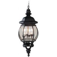 Livex Lighting 7705-04 Frontenac 4 Light Outdoor Hanging Lantern, Black