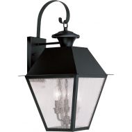 Livex Lighting 2168-04 Mansfield 3-Light Outdoor Wall Lantern, Black