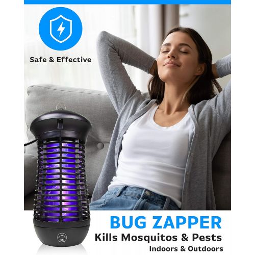  Livin Well Livin’ Well Bug Zapper - 4000V High Powered Electric Mosquito Eradicator and Insect Killer Trap with 1,500 Sq. Feet Range and 18W UVA Mosquito Light Bulb