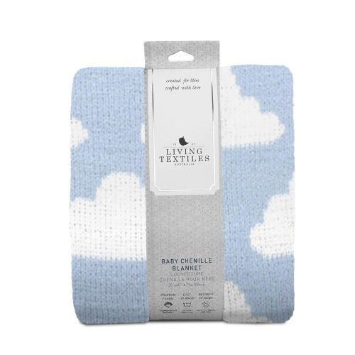  Living Textiles Chenille Baby Blanket Grey Stars | Ultra-Soft Throw Blanket for Cribs and Strollers |...