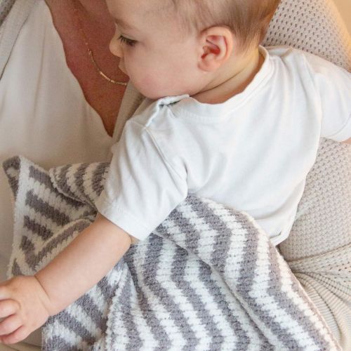  Living Textiles Chenille Baby Blanket Grey Stars | Ultra-Soft Throw Blanket for Cribs and Strollers |...