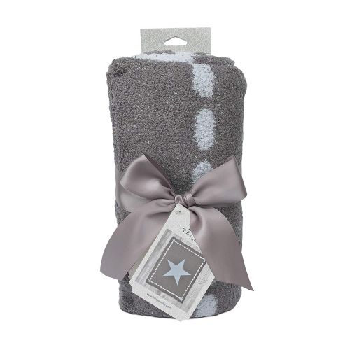  Living Textiles Chenille Baby Blanket Grey Stars | Ultra-Soft Throw Blanket for Cribs and Strollers |...