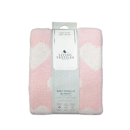  Living Textiles Chenille Baby Blanket Grey Stars | Ultra-Soft Throw Blanket for Cribs and Strollers |...