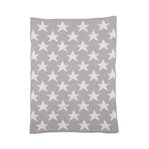  Living Textiles Chenille Baby Blanket Grey Stars | Ultra-Soft Throw Blanket for Cribs and Strollers |...