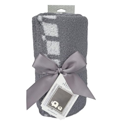  Living Textiles Chenille Baby Blanket Grey Stars | Ultra-Soft Throw Blanket for Cribs and Strollers |...