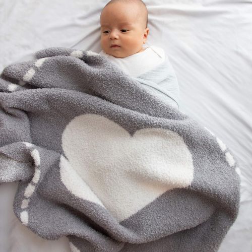  Living Textiles Chenille Baby Blanket Grey Stars | Ultra-Soft Throw Blanket for Cribs and Strollers |...