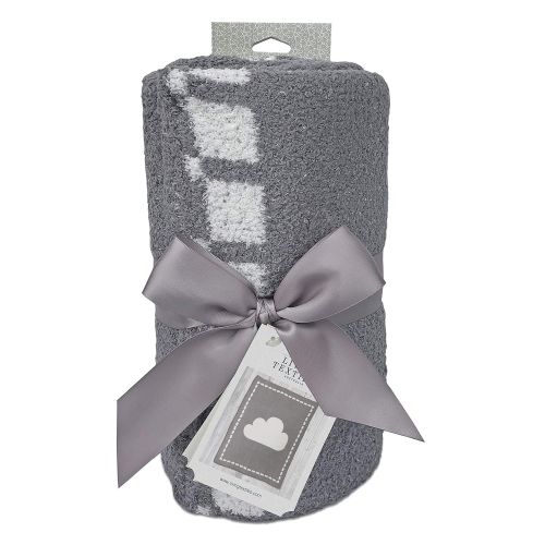  Living Textiles Chenille Baby Blanket Grey Stars | Ultra-Soft Throw Blanket for Cribs and Strollers |...