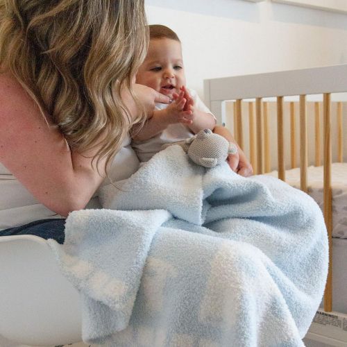  Living Textiles Chenille Baby Blanket Grey Stars | Ultra-Soft Throw Blanket for Cribs and Strollers |...