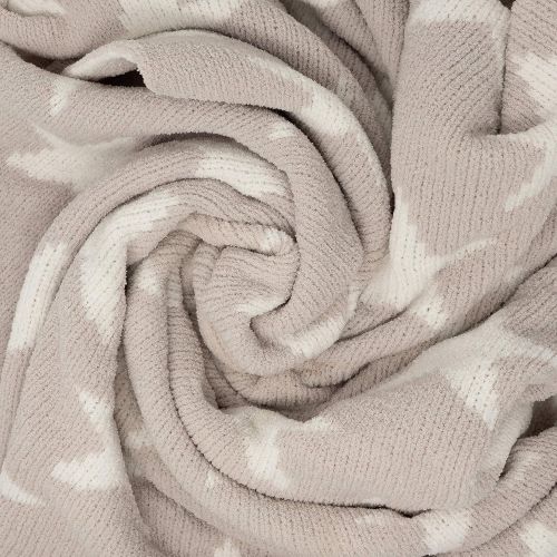  Living Textiles Chenille Baby Blanket Grey Stars | Ultra-Soft Throw Blanket for Cribs and Strollers |...