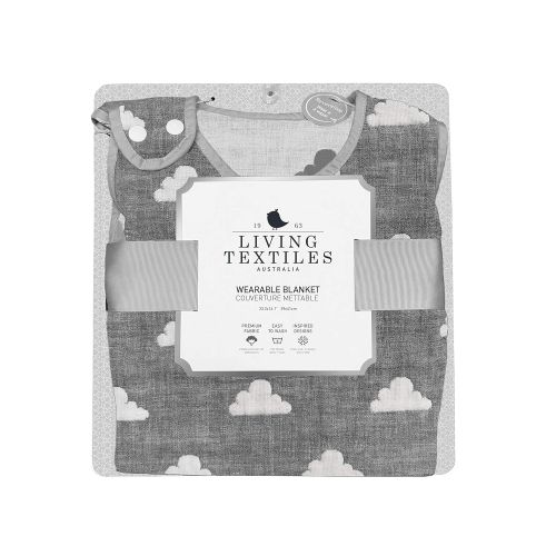  Living Textiles Muslin Jacquard Baby Blanket with Grey Elephant. Soft Double-Layered Muslin Jacquard 100% Cotton Baby Blanket (40x30 inch)