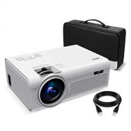 Living Enrichment Mini Projector, Built-in Dual Speaker and Full HD 1080p Movie Video Projector, 50000 Hours Life LED, Compatible with TV Stick, Video Games, HDMI, USB, TF, VGA, AU