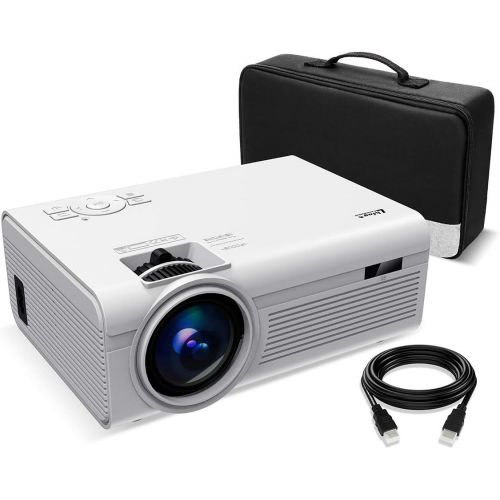  Living Enrichment Mini Projector, Built-in Dual Speaker and Full HD 1080p Movie Video Projector, 50000 Hours Life LED, Compatible with TV Stick, Video Games, HDMI, USB, TF, VGA, AU