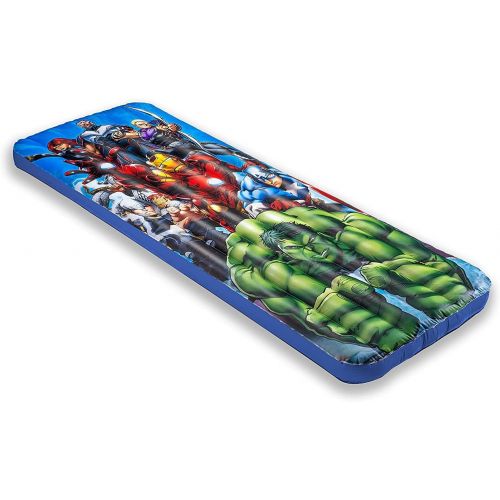  [아마존베스트]Living iQ Inflatable Jr Twin Portable Travel Kids Sleeping Air Bed Mattress (Avengers)