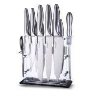 LivingKit Knife Set Knife Block Set Stainless Steel Chef Knife Set 14 Piece Super Sharp Kitchen Knife Set with Acrylic Stand