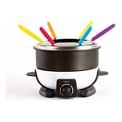  Domoclip Fondueset fuer 6 Personen Fondue Elektrisch mit Thermostat 1,6 Liter (Kasefondue, Schokofondue, Spritzschutz, Antihaftbeschichtung)