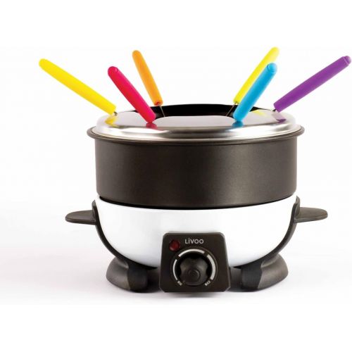  Domoclip Fondueset fuer 6 Personen Fondue Elektrisch mit Thermostat 1,6 Liter (Kasefondue, Schokofondue, Spritzschutz, Antihaftbeschichtung)