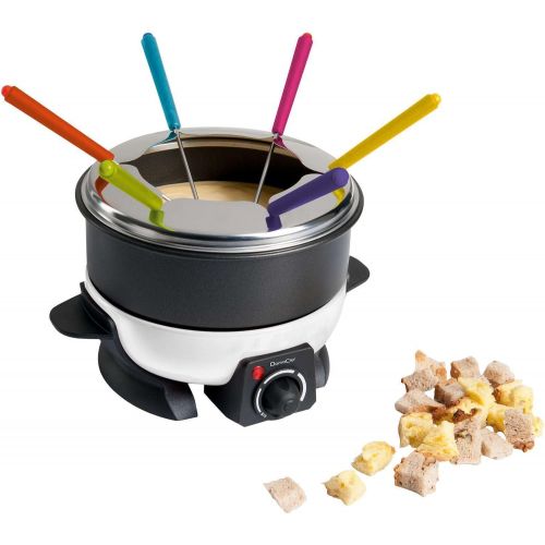  Domoclip Fondueset fuer 6 Personen Fondue Elektrisch mit Thermostat 1,6 Liter (Kasefondue, Schokofondue, Spritzschutz, Antihaftbeschichtung)