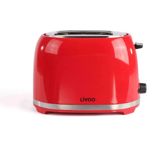  [아마존베스트]LIVOO Kettle Wireless and Toaster Red Breakfast Set (Automatic Shut-Off / Concealed Heating Element 1.7 Litres)