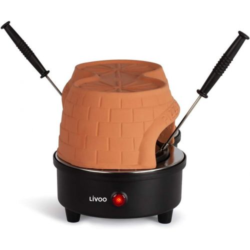  [아마존베스트]Livoo DOC227 Party Duo Pizza Oven Small | Terracotta Dome | 2 Mini Pizzas Diameter 11 cm Fast Cooking | 650 W
