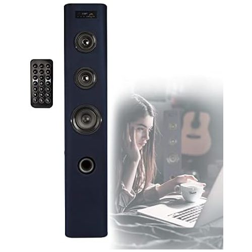  [아마존베스트]-Service-Informationen Bluetooth Speaker Tower Speaker with Remote Control and Subwoofer (USB Connection, FM Radio, Floor Speaker, Wooden Column, Height 100 cm)