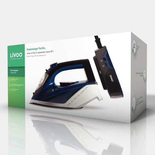  Livoo feel good moments Wireless Steam Iron 2200 Watt Wireless Iron Steam (Non Stick Sole, Self Cleaning, 450 ml Water Tank, Thermostat)