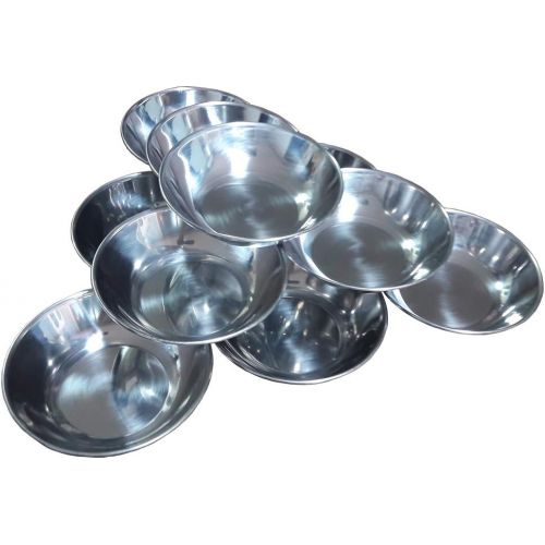  [아마존베스트]Livpoint 10pieces Korean Stainless Steel 4.75inches Table Small Dish Bowl Plate Set for Side Dish, Sauce