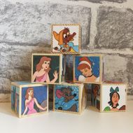 Livvylaurenxo Disney Cinderella Wooden Nursery Blocks Baby Shower Gift Decoration Storybook Blocks