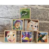 Livvylaurenxo Disney Childrens Book Blocks Toy Story Natural Wood Baby Shower Gift Nursery Decor