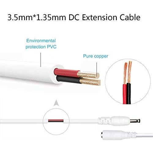  [아마존베스트]Liwinting 2 x 5 m / 16.4 feet DC extension cable 3.5 mm x 1.35 mm male to female DC connection cable DC connector cable distributor hollow plug socket, energy adapter, wireless IP