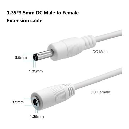  [아마존베스트]Liwinting 2 x 5 m / 16.4 feet DC extension cable 3.5 mm x 1.35 mm male to female DC connection cable DC connector cable distributor hollow plug socket, energy adapter, wireless IP