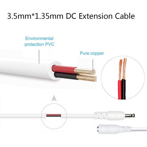  [아마존베스트]Liwinting 2 x 5 m / 16.4 feet DC extension cable 3.5 mm x 1.35 mm male to female DC connection cable DC connector cable distributor hollow plug socket, energy adapter, wireless IP