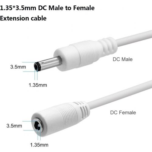  [아마존베스트]Liwinting 2 x 5 m / 16.4 feet DC extension cable 3.5 mm x 1.35 mm male to female DC connection cable DC connector cable distributor hollow plug socket, energy adapter, wireless IP