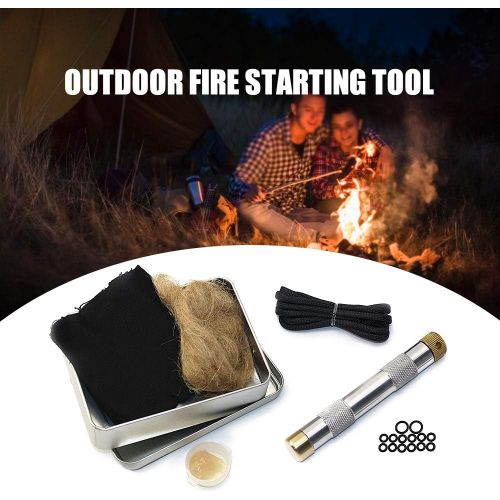  [아마존베스트]Lixada Fire Piston Kit,Fire Starter Kit Fire Starting Tool with Char Cloth, Cord, and Tinder, Survivalist and Prepper Gift for Outdoor Camping Hiking Survival