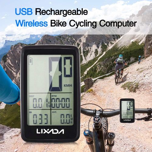  [아마존베스트]Lixada Wireless Bike Computer USB Rechargeable Wireless Bicycle Cycling Computer Bicycle Speedometer Odometer