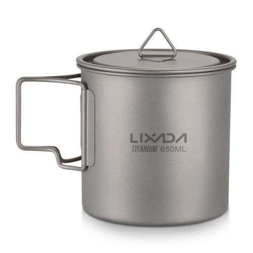  [아마존 핫딜]  [아마존핫딜]Lixada Titanium Topf Camping Tragbar Titan Wasser Tragbar Becher Tasse Klappgriff(300 ml,350 ml,420ml,550 ml,650 ml,750ml,900ml,1600ml)