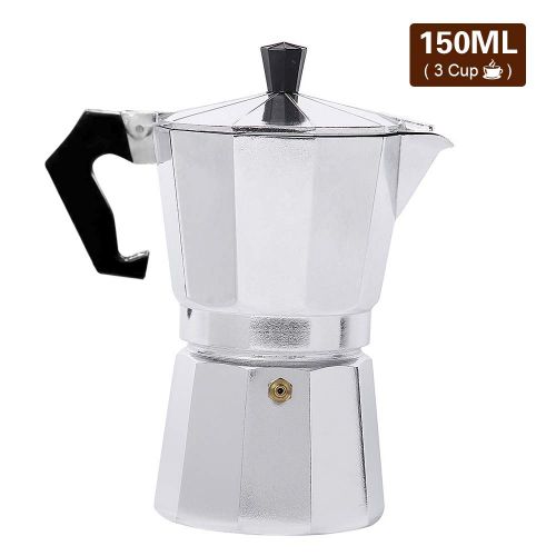  Lixada Coffee Percolator Aluminium Coffee Maker for Outdoor Home Office(50/150/300/450/600ML)