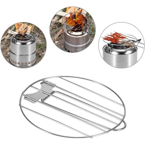  Lixada Camping Stove Ultralight Folding Stainless Steel Wood Stove Pocket Alcohol Stove for Outdoor Camping Fishing Hiking Backpacking（Optional）