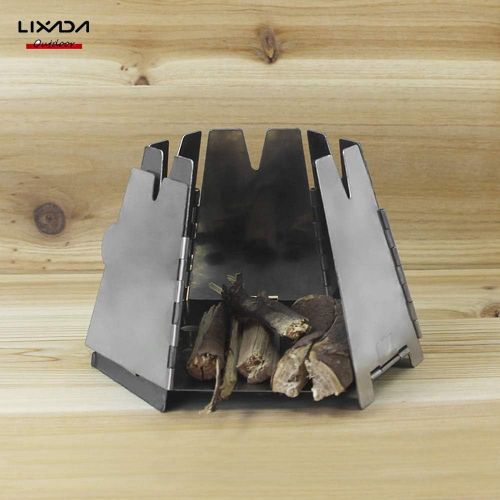  Lixada Camping Cookware Set - Titanium Stove Pot Pan Frypan Bowl Cup Ultra Light Portable Cooking Equipment Mess Kit Tools (Stainless Steel Stove)