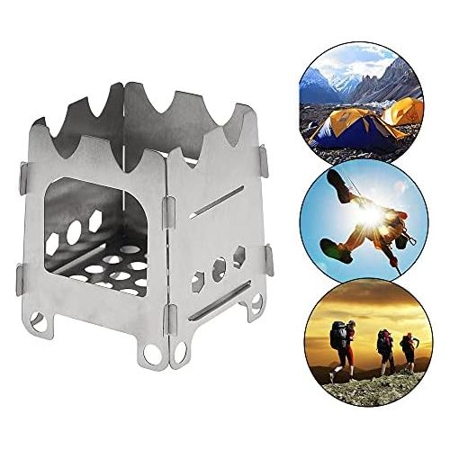  Lixada Camping Stove Portable Lightweight Folding Wood Burning Backpacking Stove for Outdoor Cooking Picnic Hunting