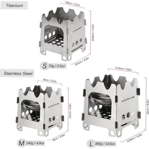  Lixada Camping Stove Portable Lightweight Folding Wood Burning Backpacking Stove for Outdoor Cooking Picnic Hunting