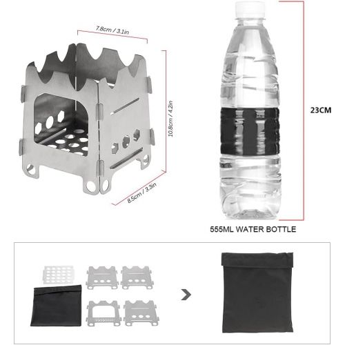  Lixada Camping Stove Portable Lightweight Folding Wood Burning Backpacking Stove for Outdoor Cooking Picnic Hunting